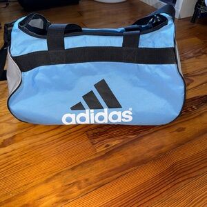 Adidas Diablo Small Duffel Gym Bag Travel Camp Blue/Black/White Unisex 2 Straps